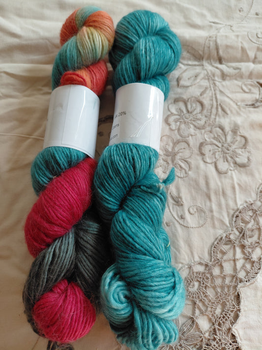 Hand-Dyed Baby Alpaca Wool Silk Yarn – Worsted Weight