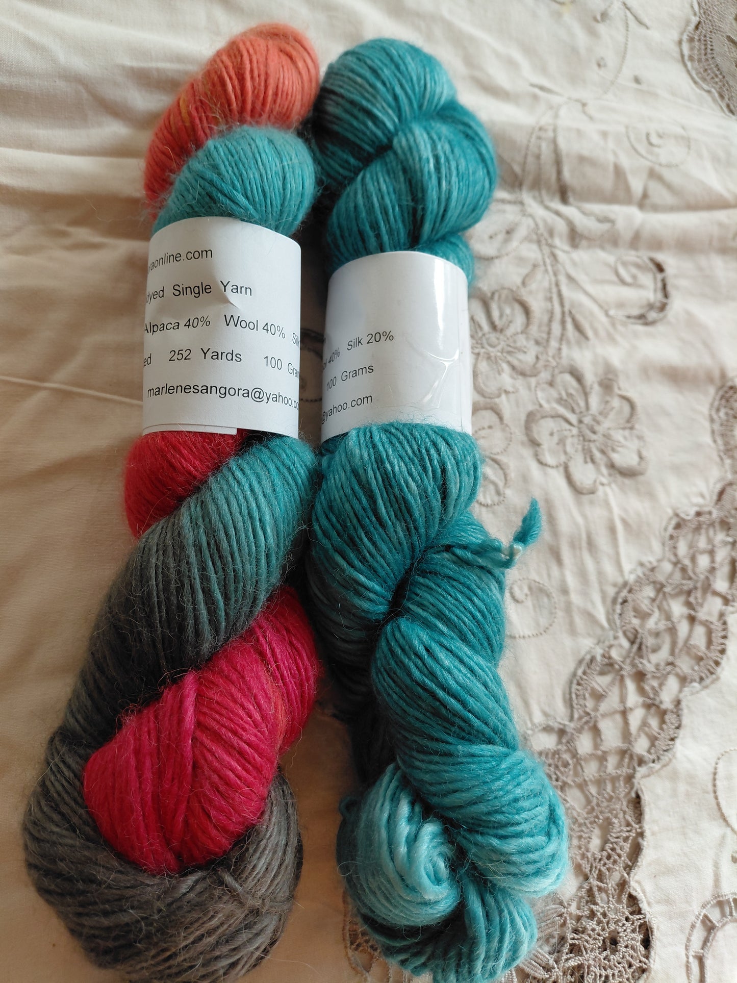 Hand-Dyed Baby Alpaca Wool Silk Yarn – Worsted Weight