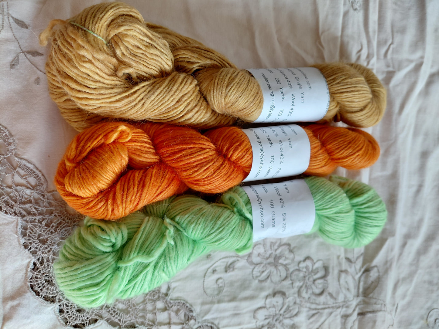 Trio of color - Hand-Dyed Baby Alpaca Wool Silk Yarn – Worsted Weight