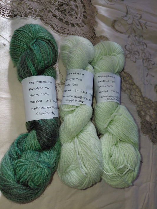 Hand Dyed 100% Merino Yarn, Worsted, 218 yd.