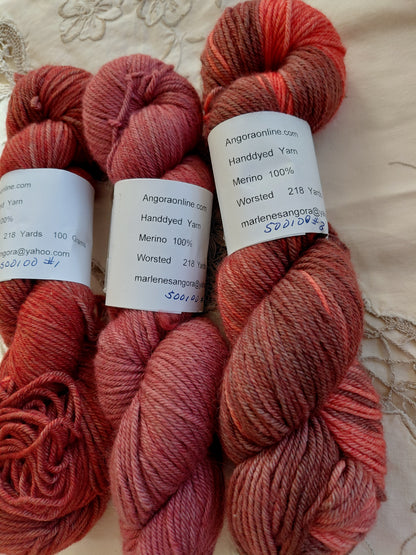 Hand Dyed Merino Worsted Yarn - 100% Merino 4-Ply - Earth Tones