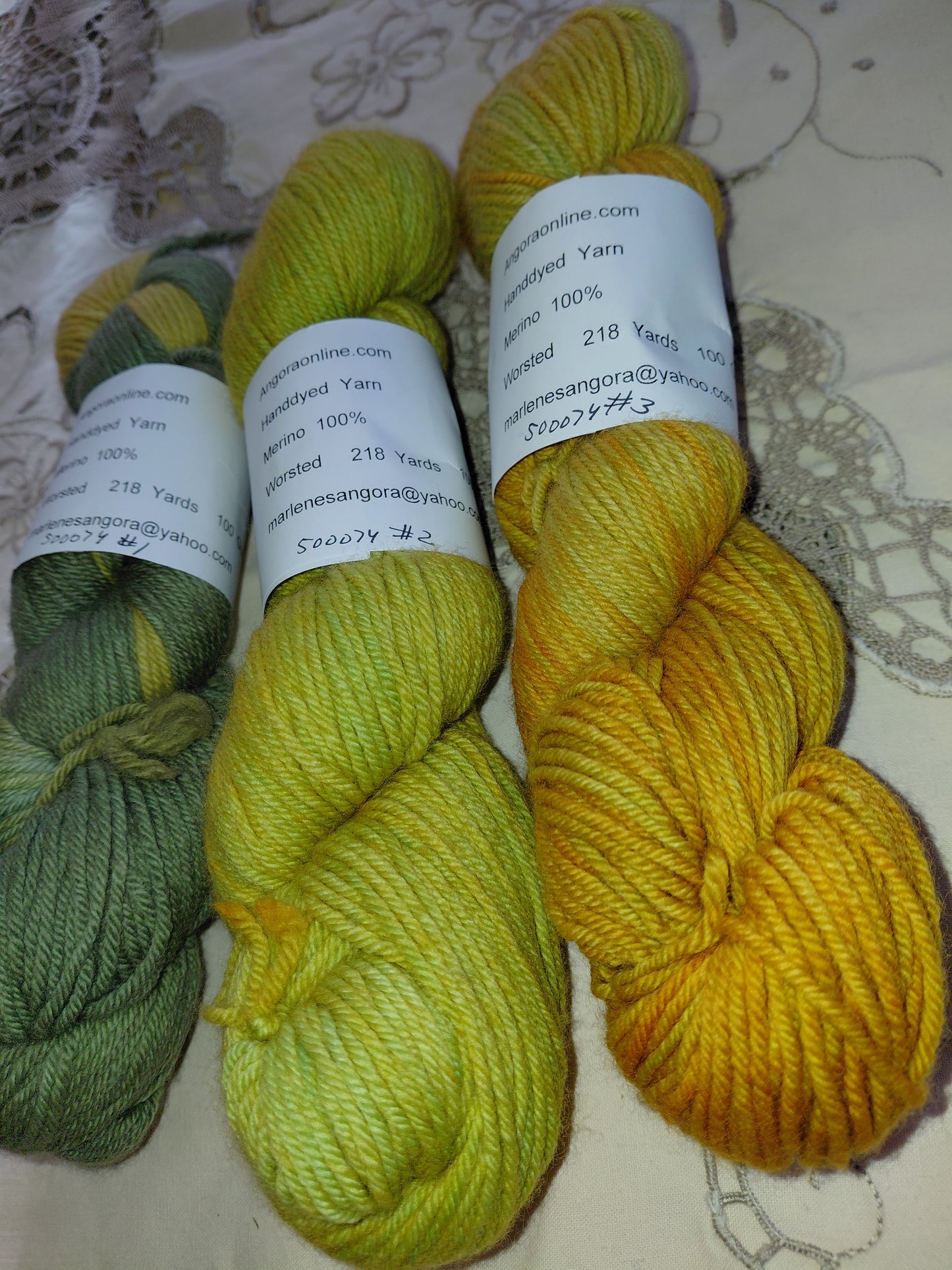 Hand Dyed 100% Merino Yarn, Worsted, 218 yd.