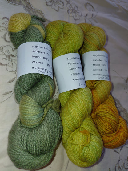 Hand Dyed 100% Merino Yarn, Worsted, 218 yd.