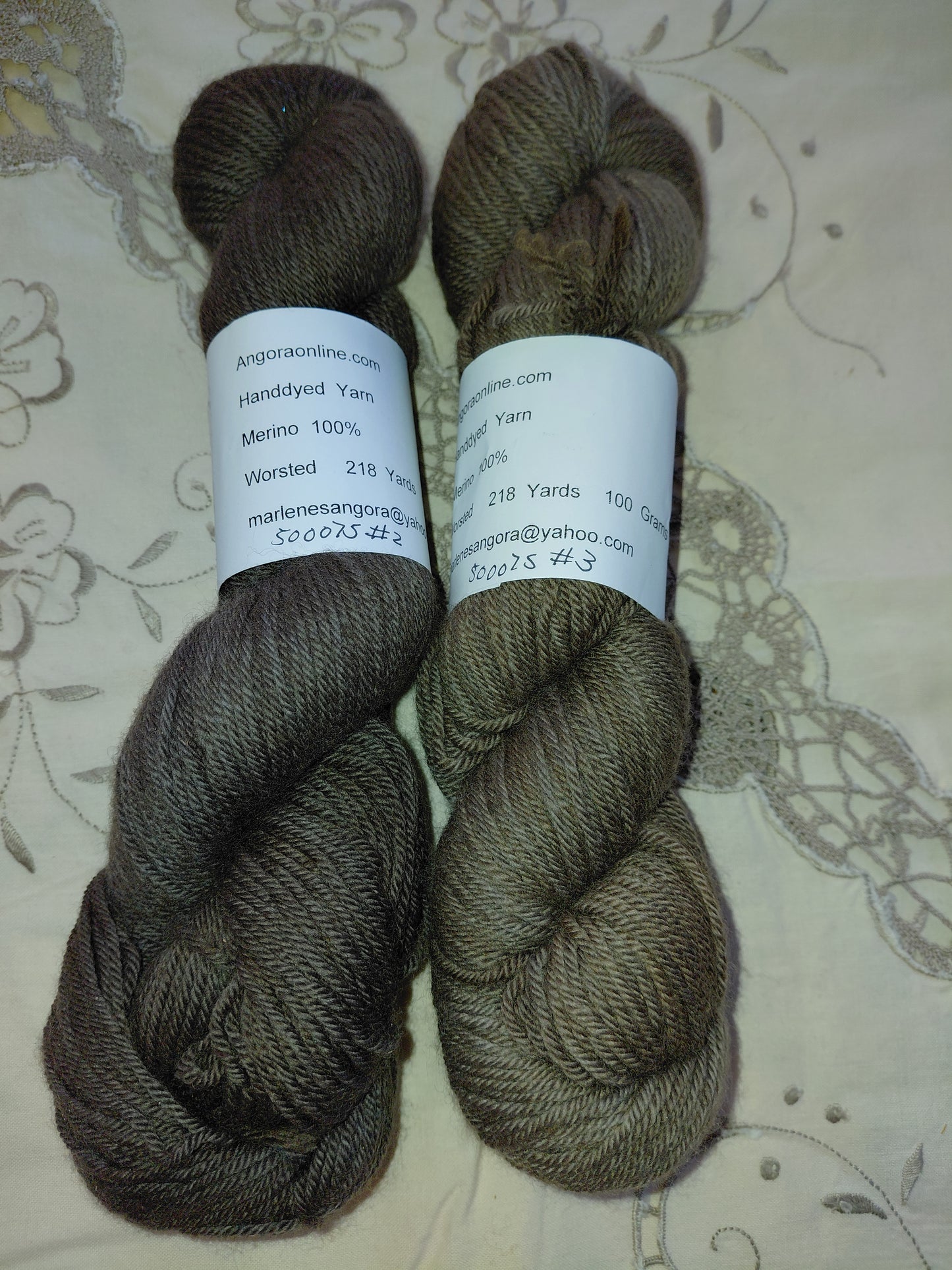 Hand Dyed Brown Merino Yarn, Worsted Weight