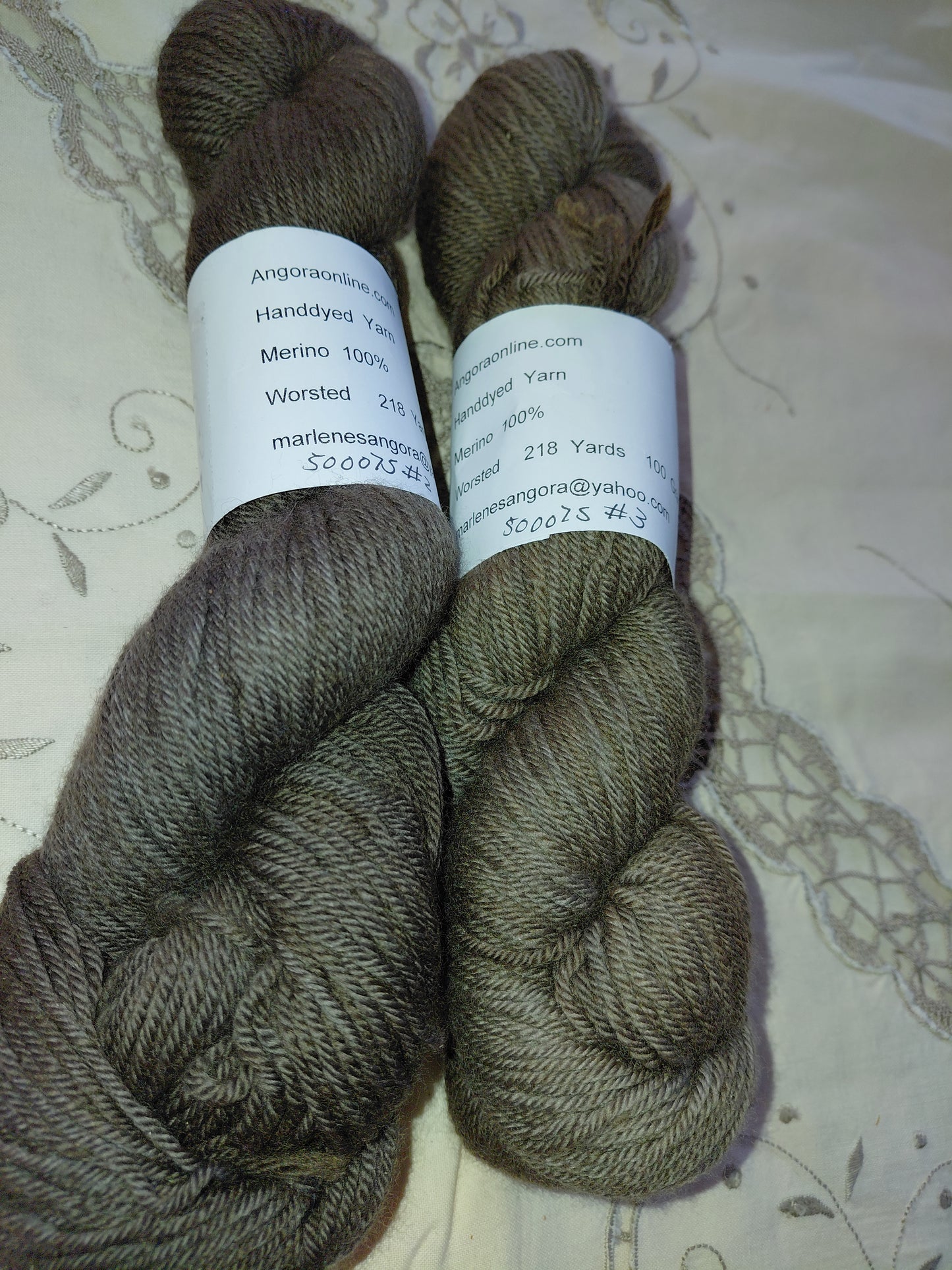 Hand Dyed Brown Merino Yarn, Worsted Weight