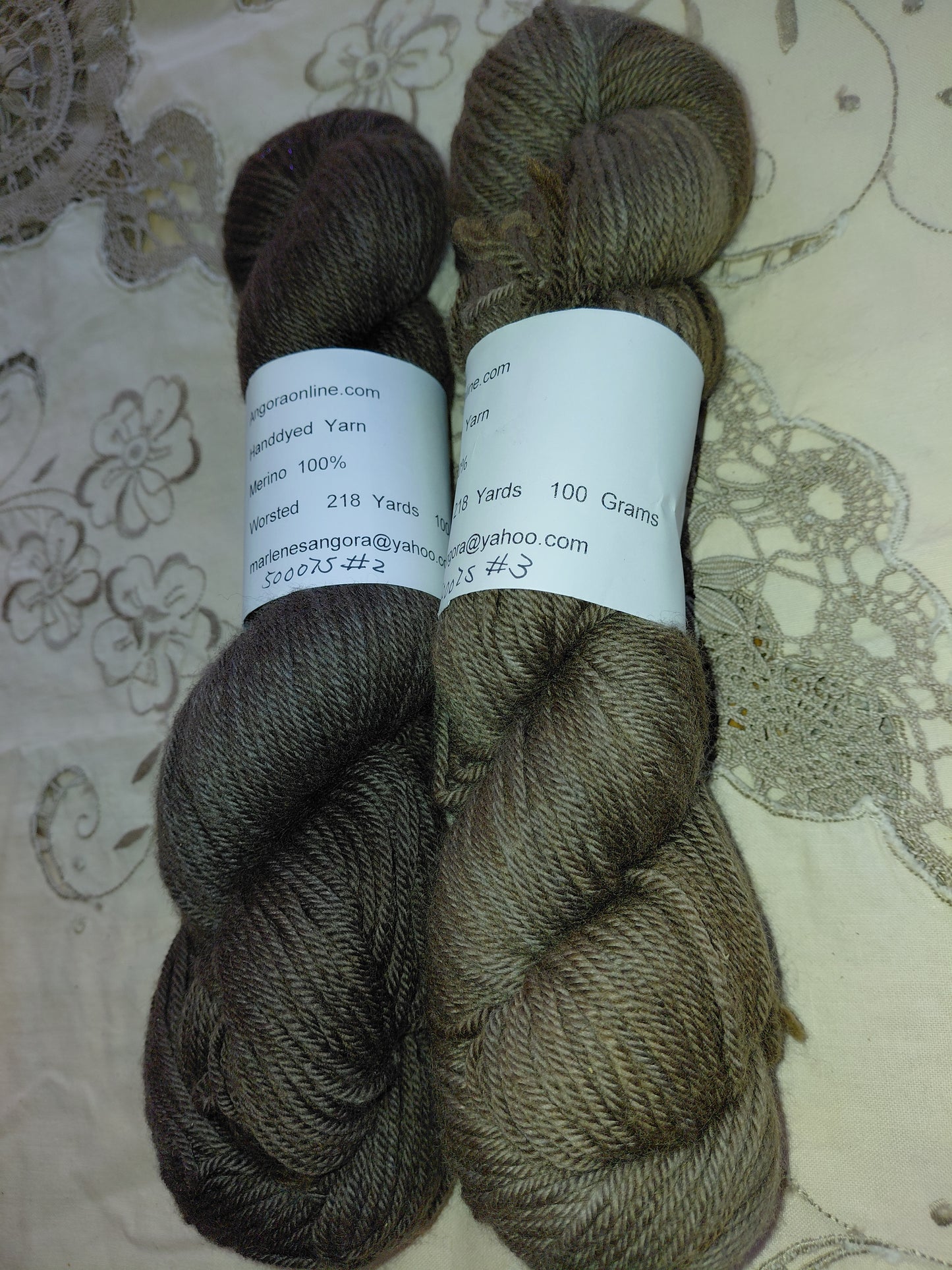 Hand Dyed Brown Merino Yarn, Worsted Weight