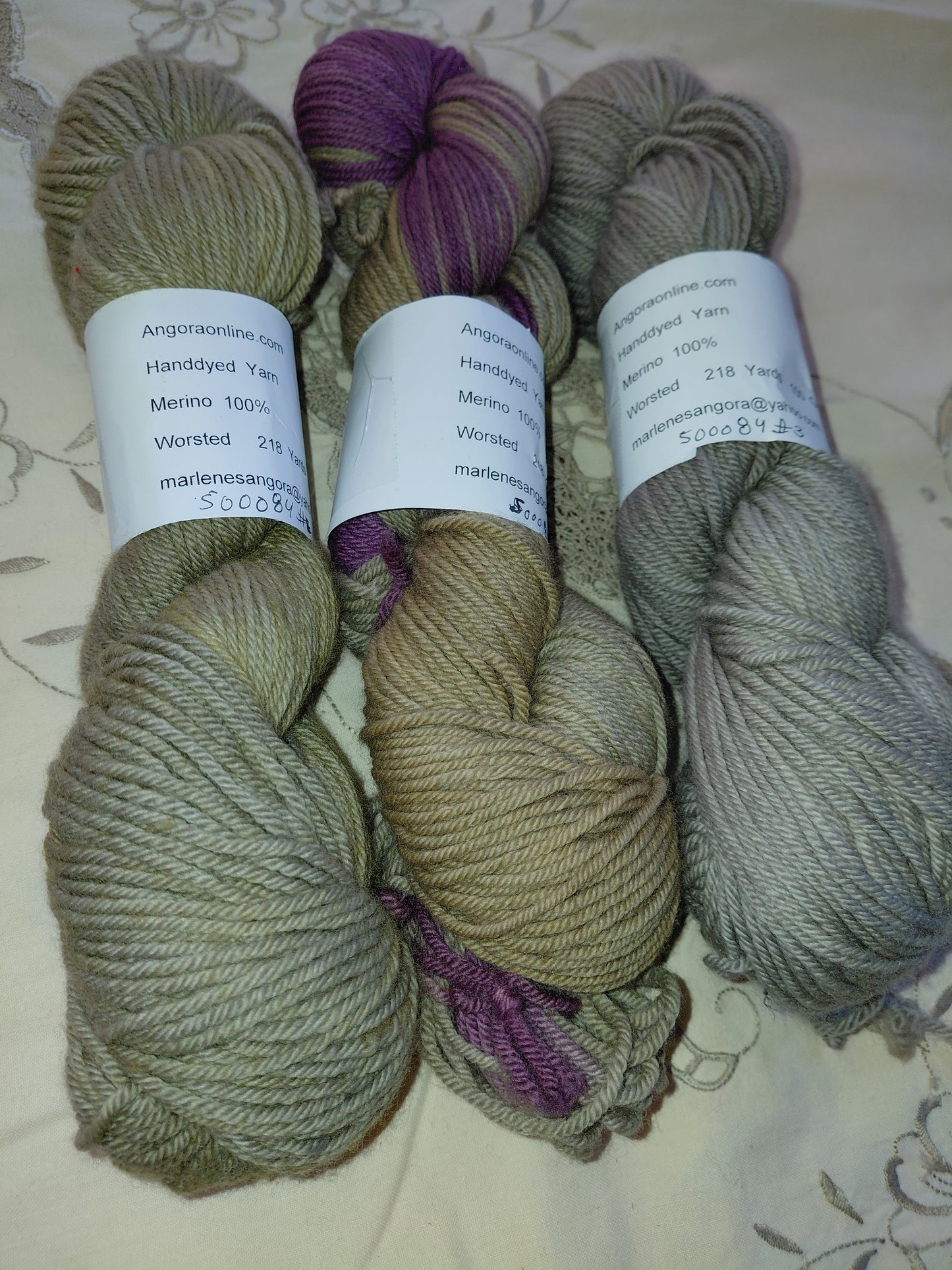 Hand Dyed SW Merino Yarn, Worsted Earthy shades