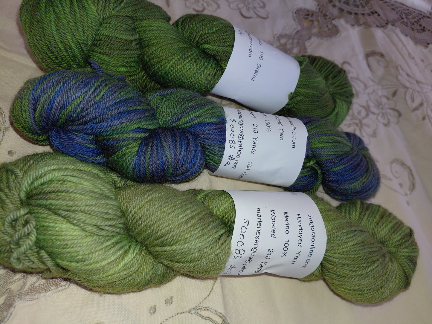 Hand Dyed Forest Green Merino Yarn, Worsted Weight