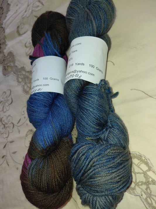 Hand Dyed Merino Yarn, Worsted, 218 yd.