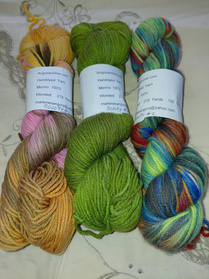 Hand-Dyed Merino Worsted Yarn - Multi-Color Collection