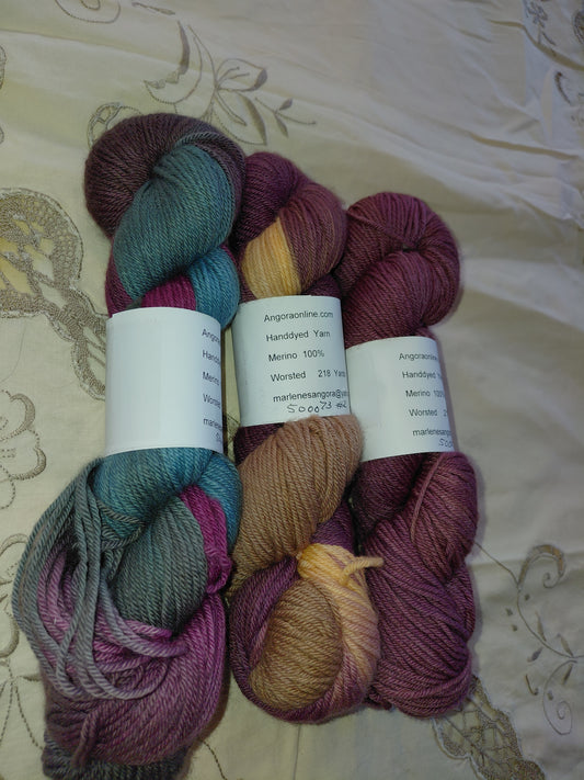 Hand Dyed 100% Merino Yarn, Worsted Weight