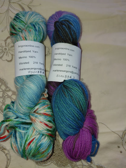 Hand Dyed Merino Yarn, Worsted Ready to Ship