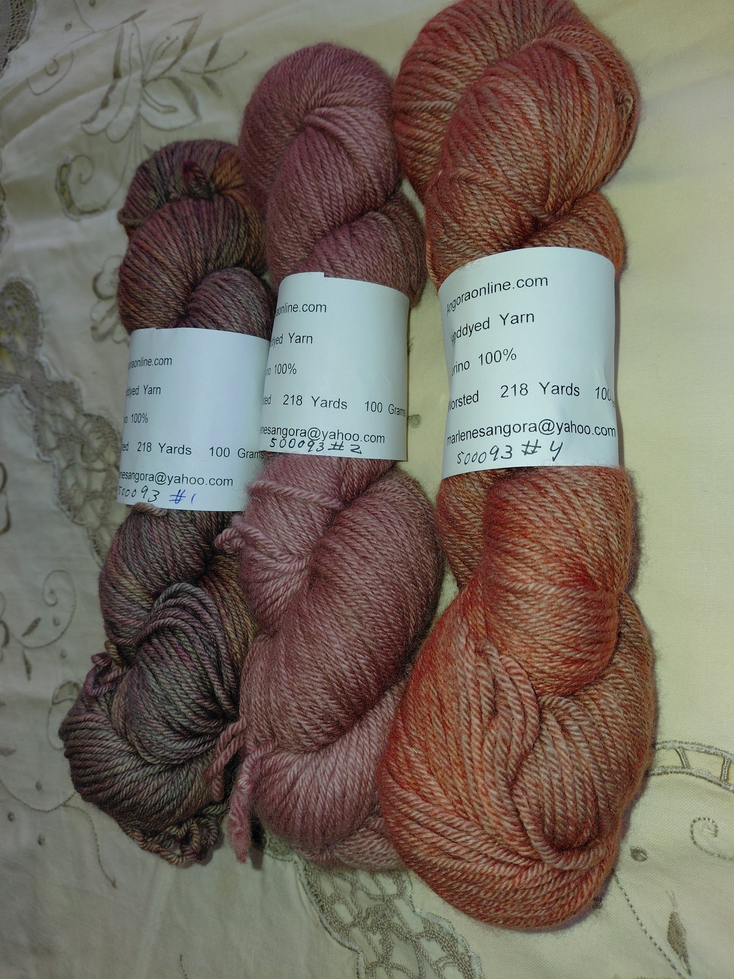 Hand Dyed Terracotta Clay Merino Yarn, Worsted Weight