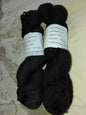 Hand Dyed Black Merino Yarn, Worsted, 218 yd.
