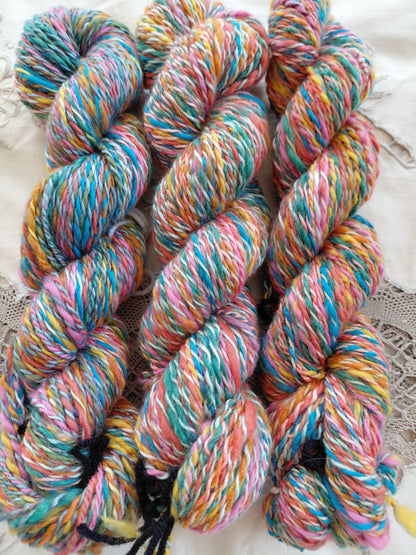 Handspun & Hand dyed Merino & Silk Yarn - Worsted Weight