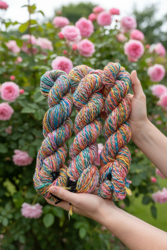 Handspun & Hand dyed Merino & Silk Yarn - Worsted Weight