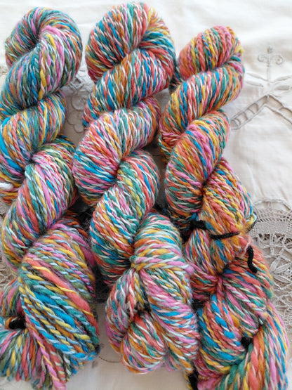 Handspun & Hand dyed Merino & Silk Yarn - Worsted Weight