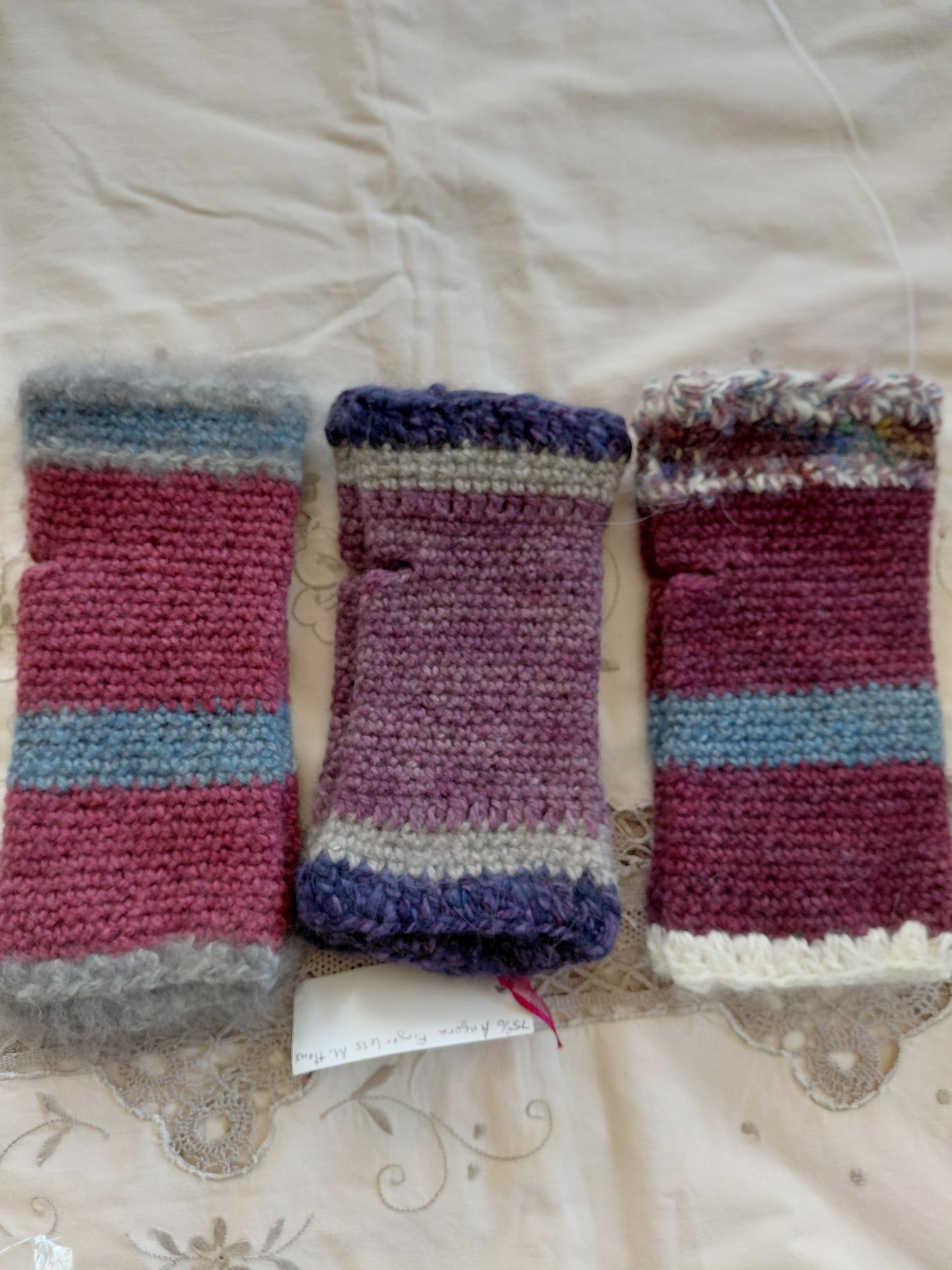 Handcrafted Angora & Wool Blend Fingerless Gloves, Texting Mittens