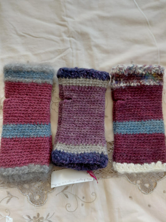 Handcrafted Angora & Wool Blend Fingerless Gloves, Texting Mittens