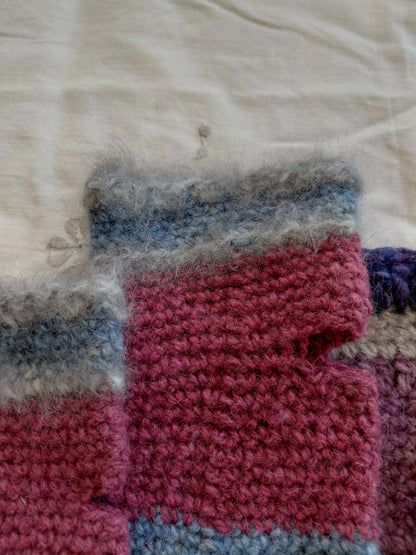 Handcrafted Angora & Wool Blend Fingerless Gloves, Texting Mittens