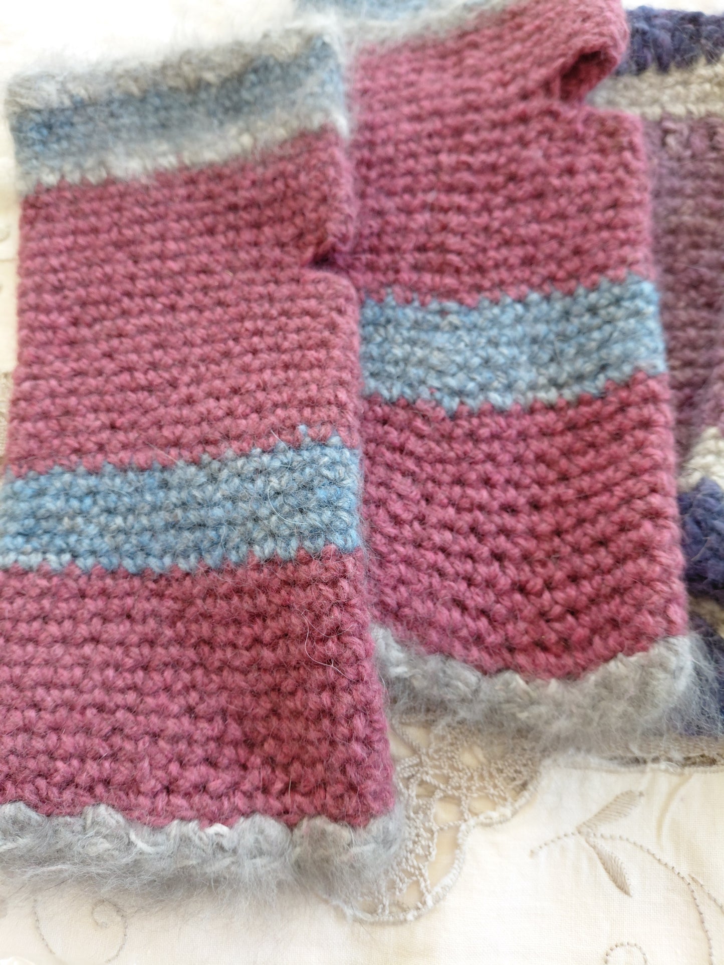 Handcrafted Angora & Wool Blend Fingerless Gloves, Texting Mittens