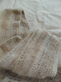 Angora Scarf Crochet 100% Angora Scarf in Natural Oat and fawn