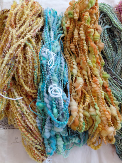 Handspun Hand Dyed Merino Silk Alpaca Yarn - Heavy Worsted Weight