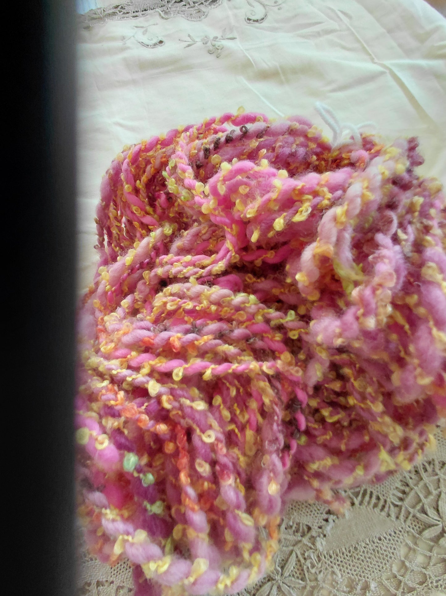 Handspun Hand Dyed Merino Silk Alpaca Yarn - Art Yarn - Super Bulky Weight