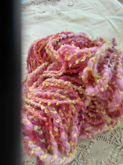 Handspun Hand Dyed Merino Silk Alpaca Yarn - Art Yarn - Super Bulky Weight