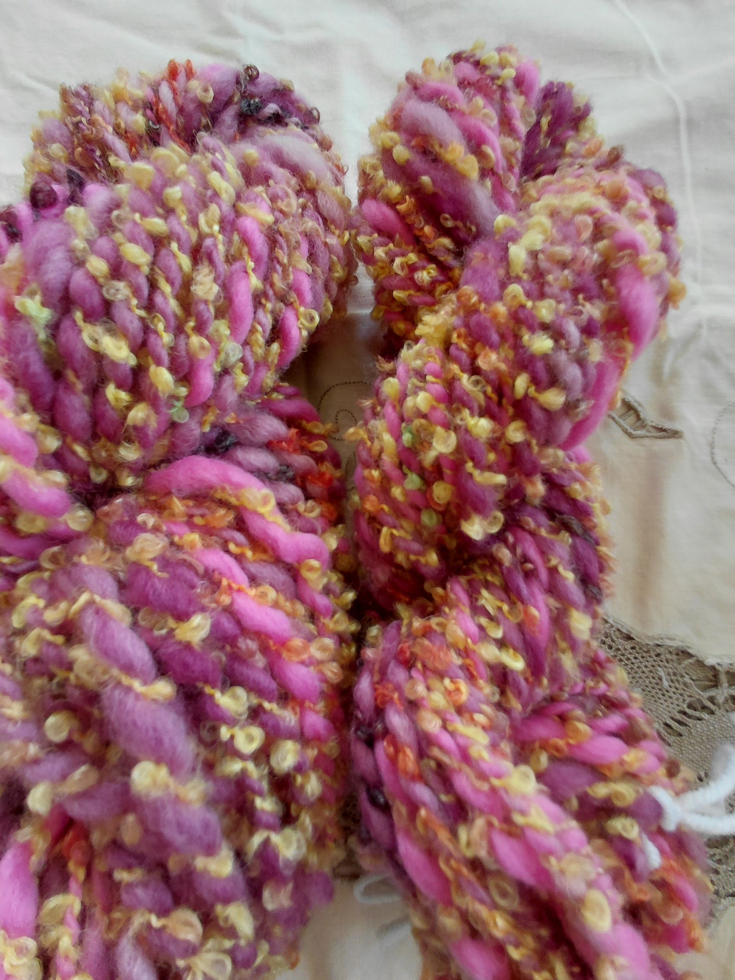 Handspun Hand Dyed Merino Silk Alpaca Yarn - Art Yarn - Super Bulky Weight