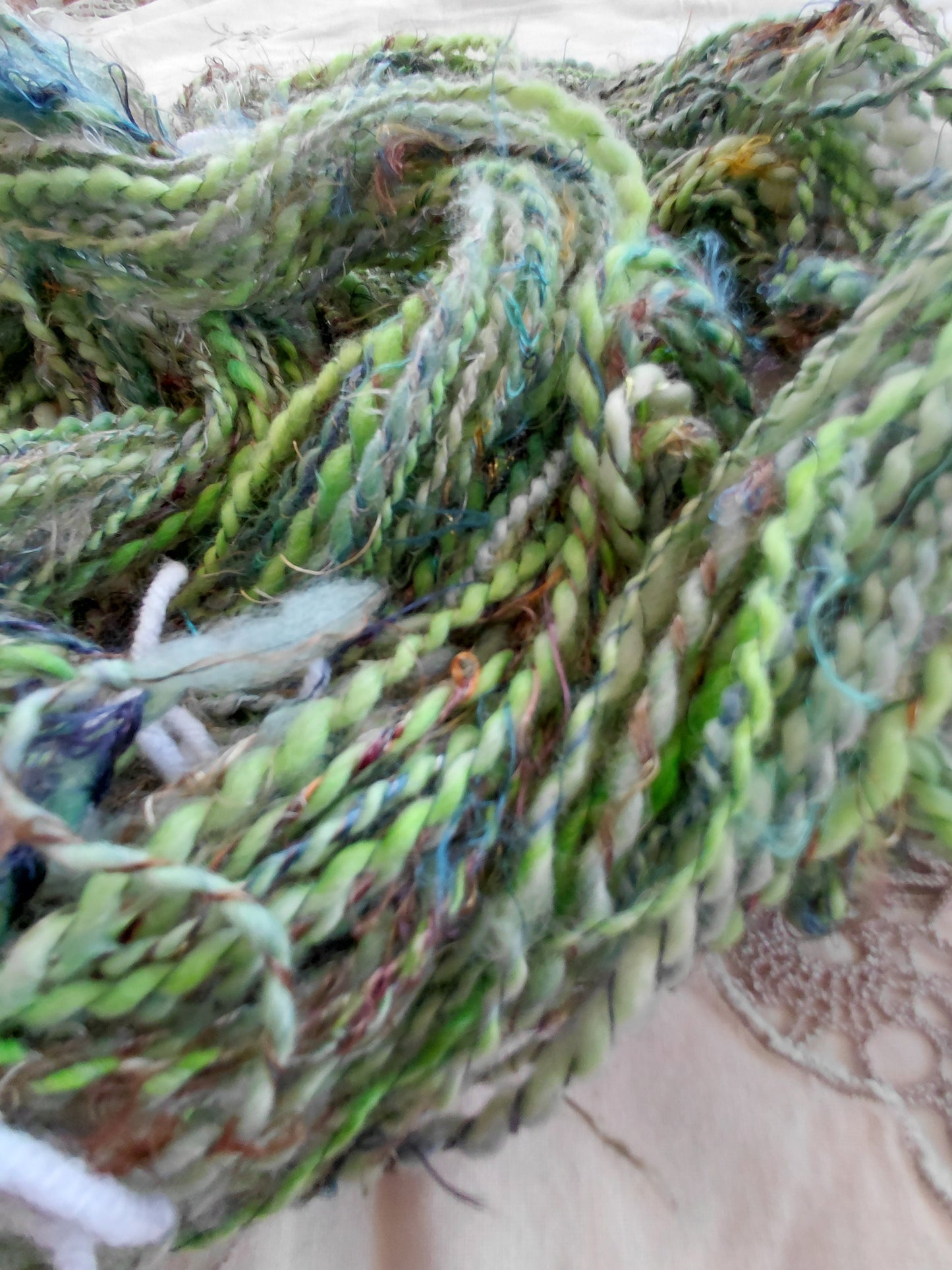 Handspun BFL Wool & Banana Silk Yarn - Forrest Hide Out, Hand Dyed DK Weight