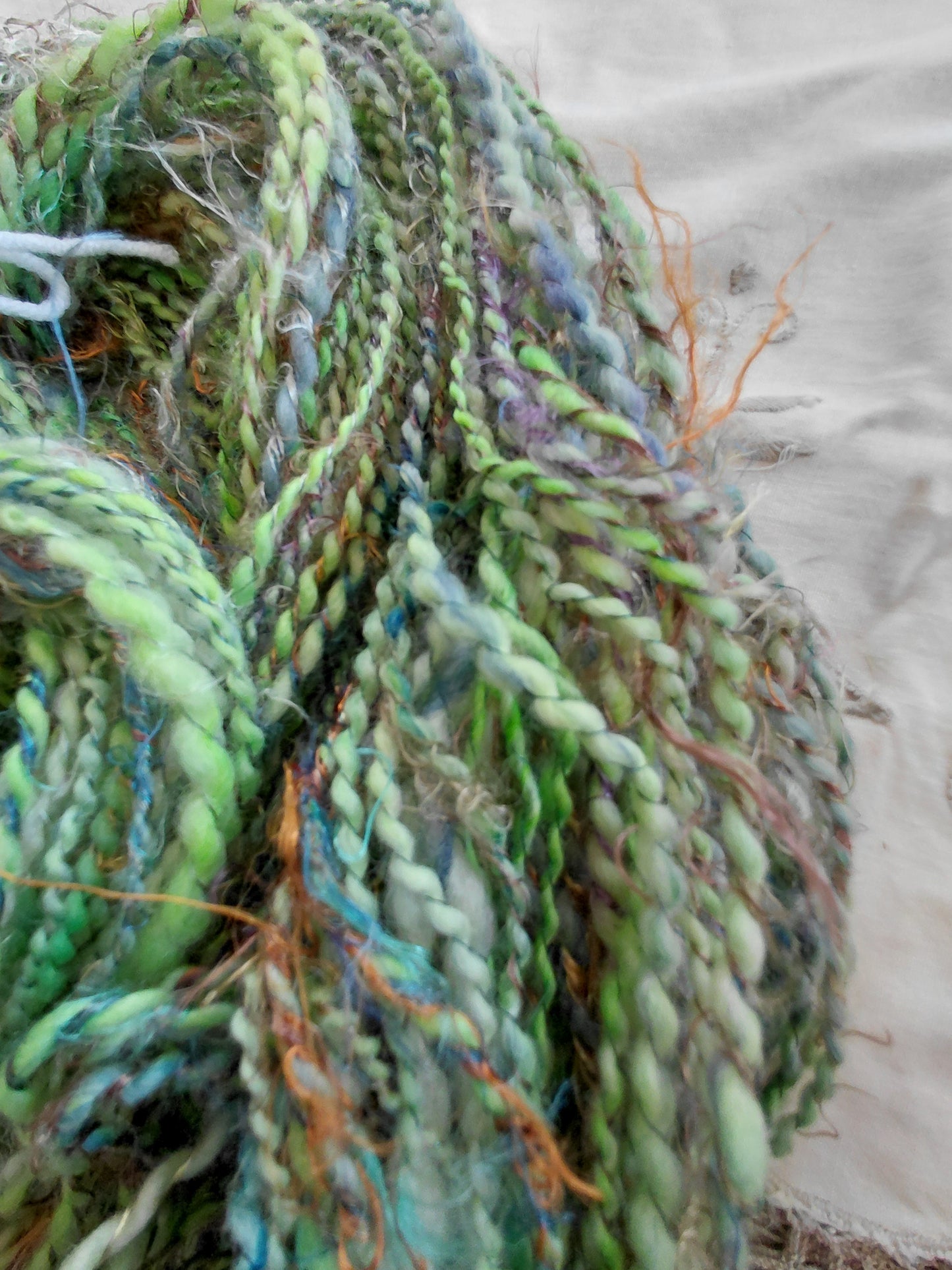 Handspun BFL Wool & Banana Silk Yarn - Forrest Hide Out, Hand Dyed DK Weight
