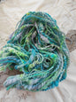 Handspun Hand dyed Art Yarn Coiled/ Spiral Art Yarn 48 yards