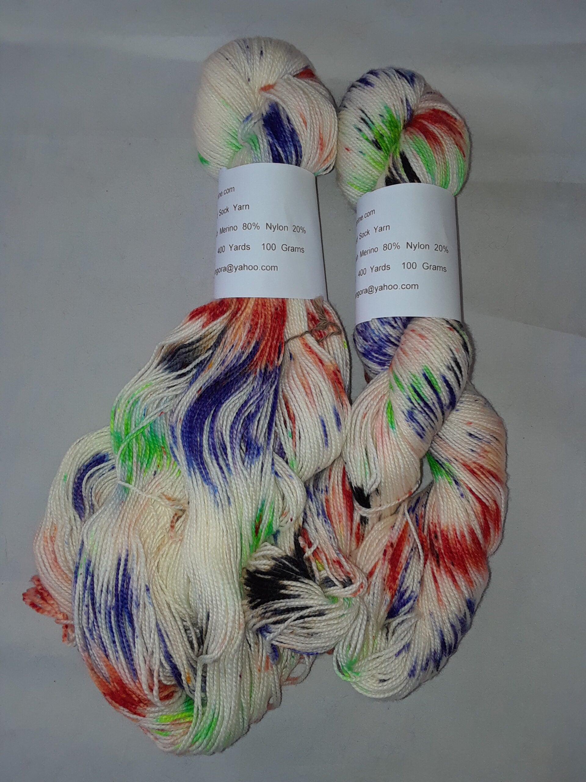 Hand painted Variegated and Speckled Sock Fingering Weight Yarn image 1