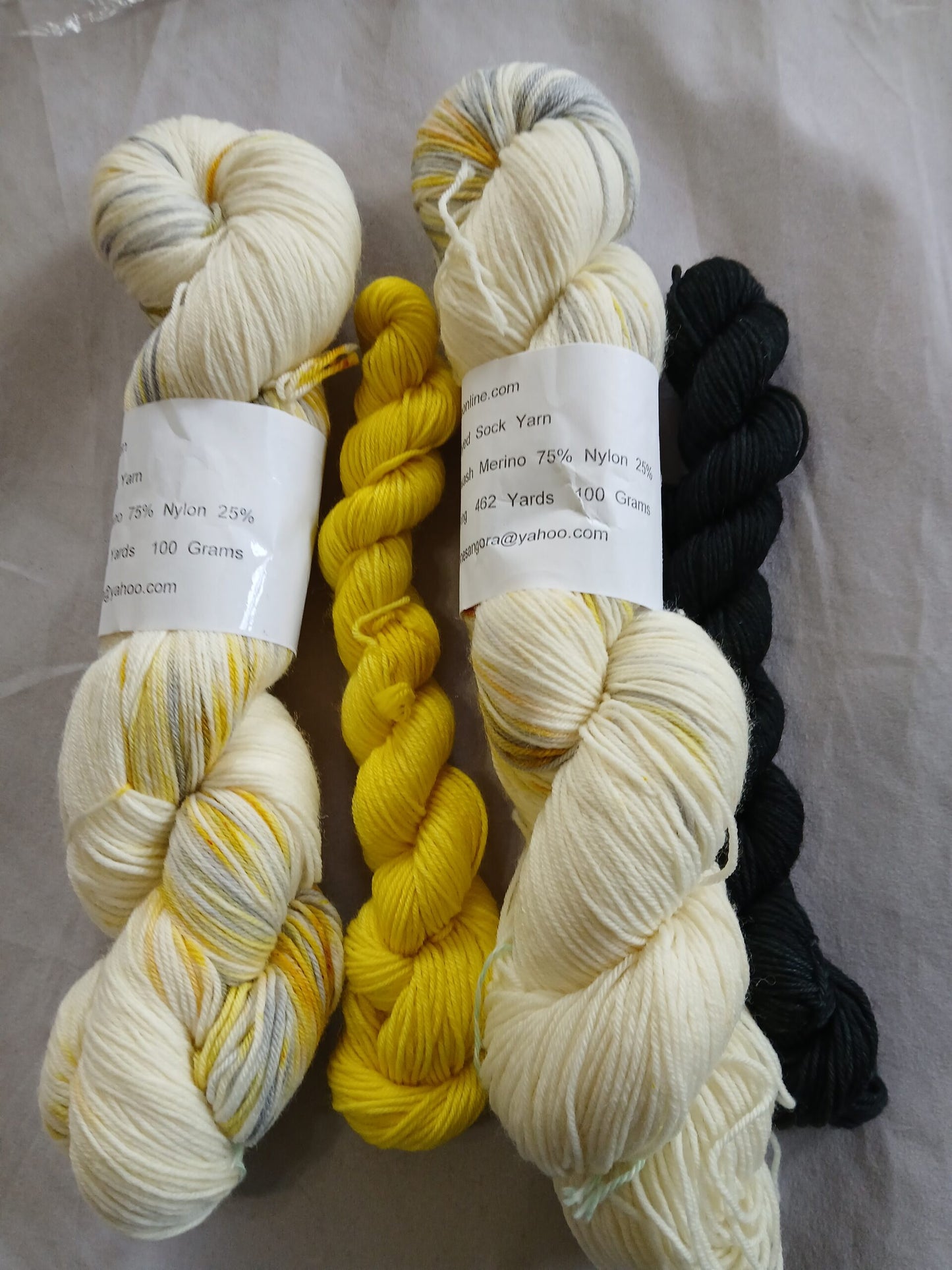 Hand Dyed Sock Yarn Set, Hand Painted, Superwash Merino Nylon Fingering Weight 100g & 20g mini image 1