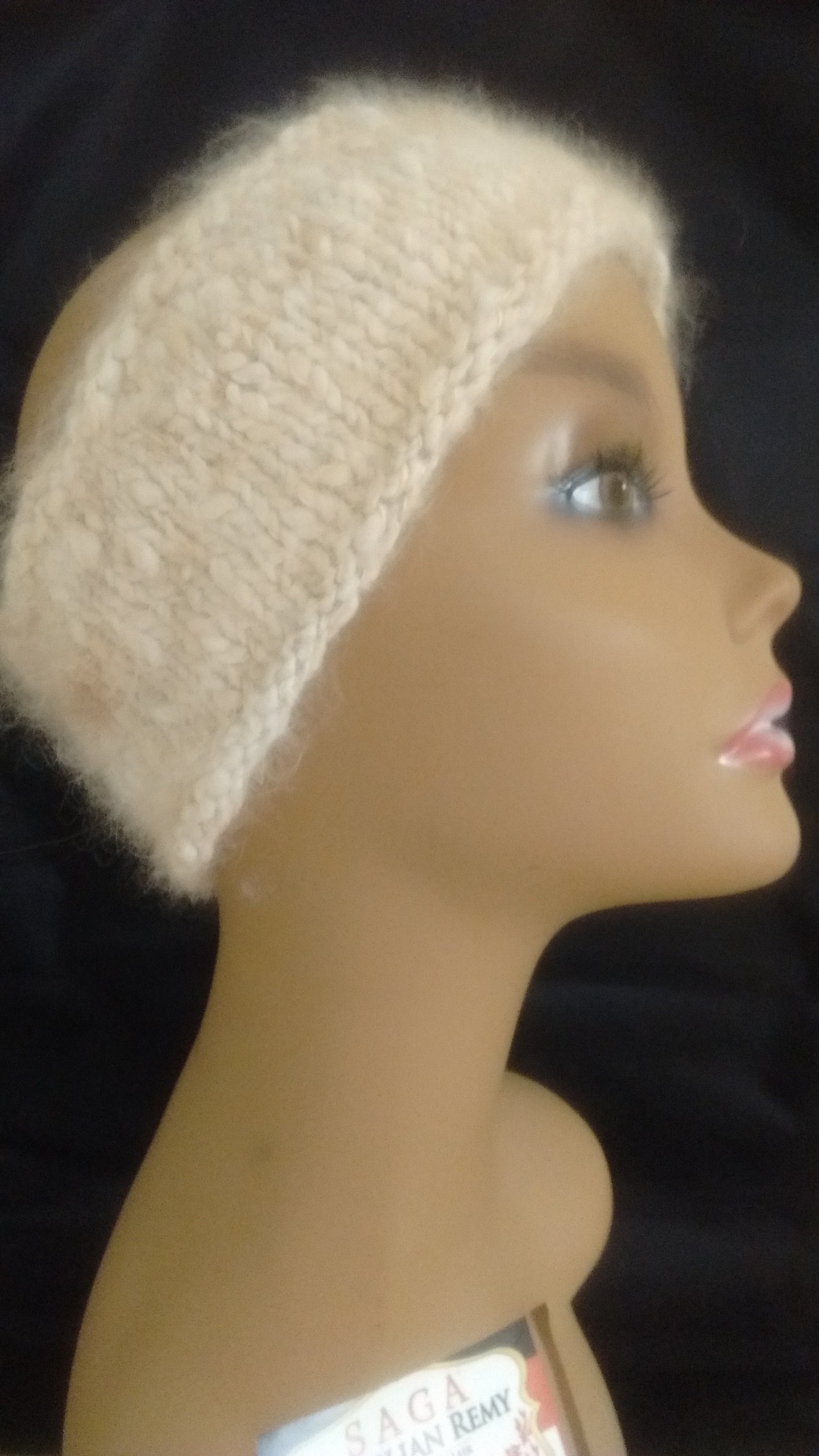 Angora Ear warmer Head band made with 100% Angora in Natural colors image 2