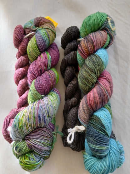 Gothic Sock Yarn Set - Hand dyed Yarn Fingering Yarn image 0