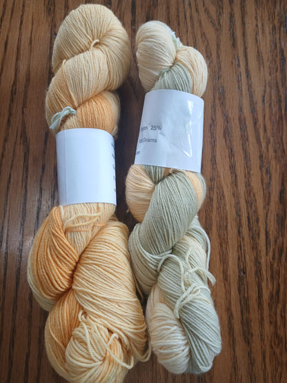 Hand Dyed Variegated Merino Yarn | Fingering Weight Super wash Yellow Skein for Knitting & Crochet image 2