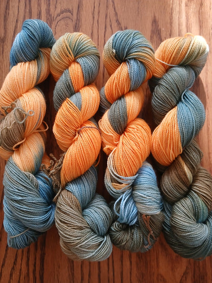 Hand dyed Yarn, Morning by the Sea, Fingering Yarn image 1