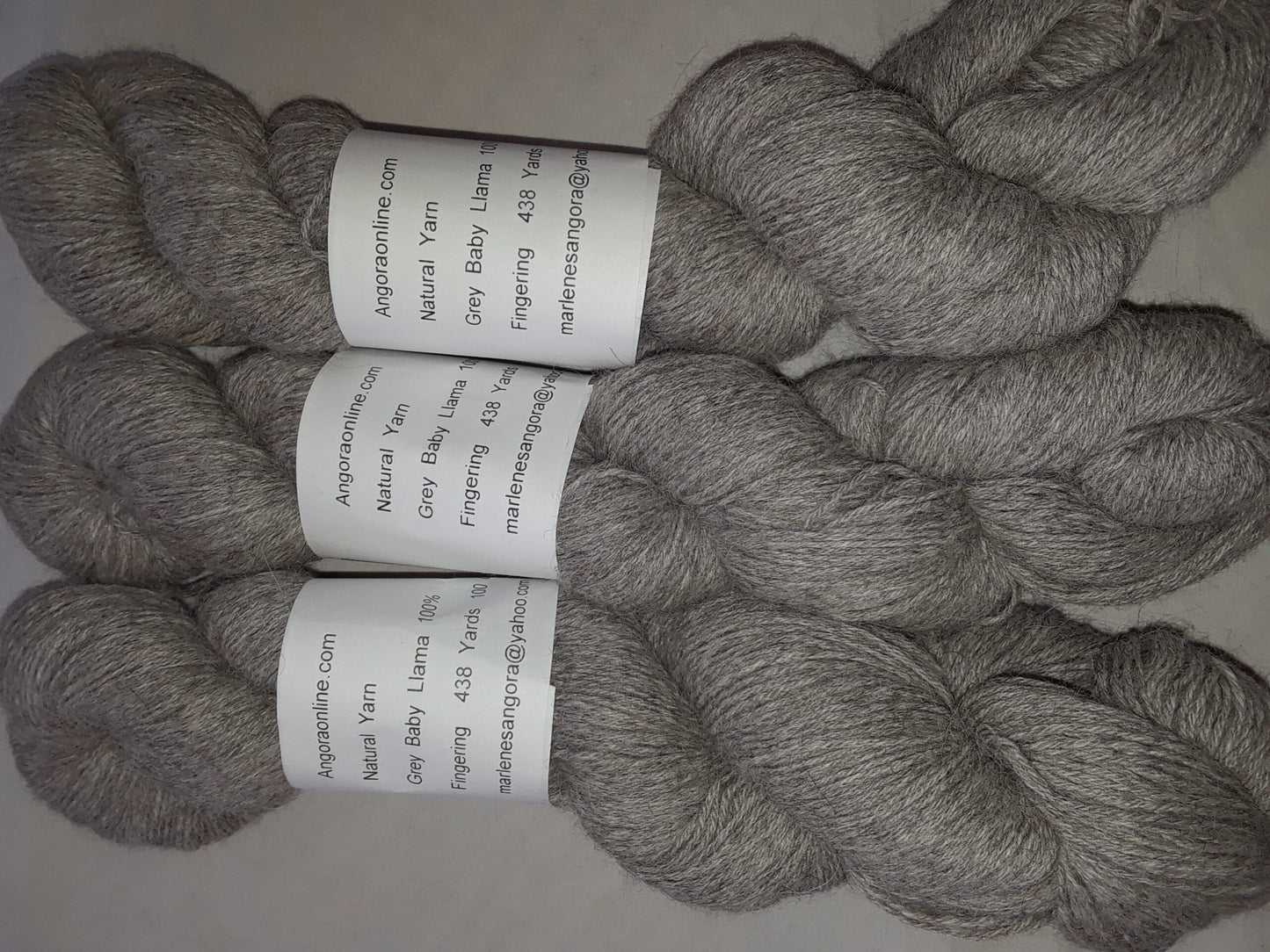 Natural Grey Baby Llama Yarn, Fingering Wt. image 0