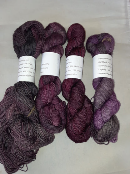 Hand Dyed Variegated Sock yarn, Superwash Merino Wool Nylon Yarn image 0