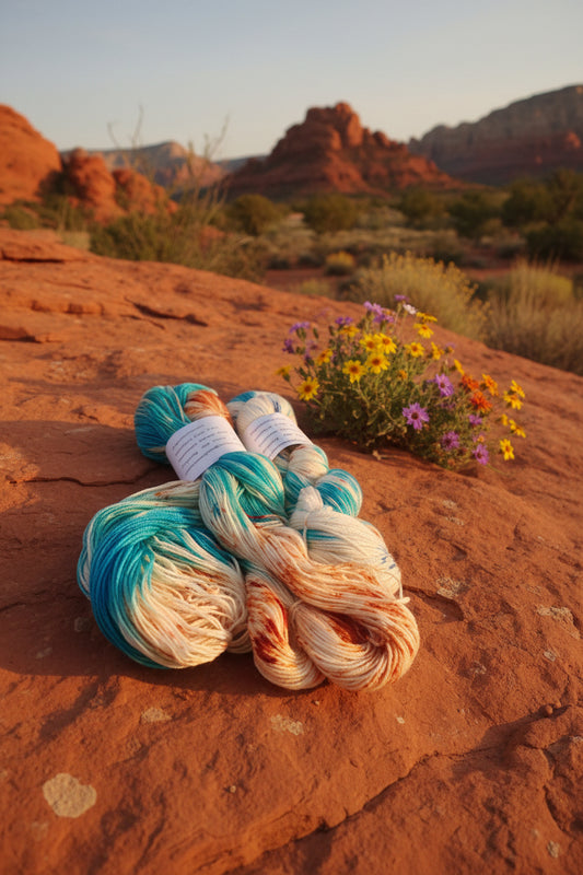 Hand dyed Yarn, Super Speckled Merino Nylon Yarn, Turquoise Sock Fingering Weight Yarn image 1