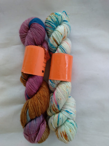 Hand dyed Speckled Sock Yarn - SW Sock 80/20 - Super wash Merino Nylon - 400 yd image 0