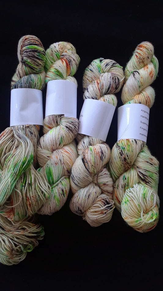 Hand dyed Yarn, Speckled Merino Nylon Yarn, Sock Fingering Weight Yarn image 0