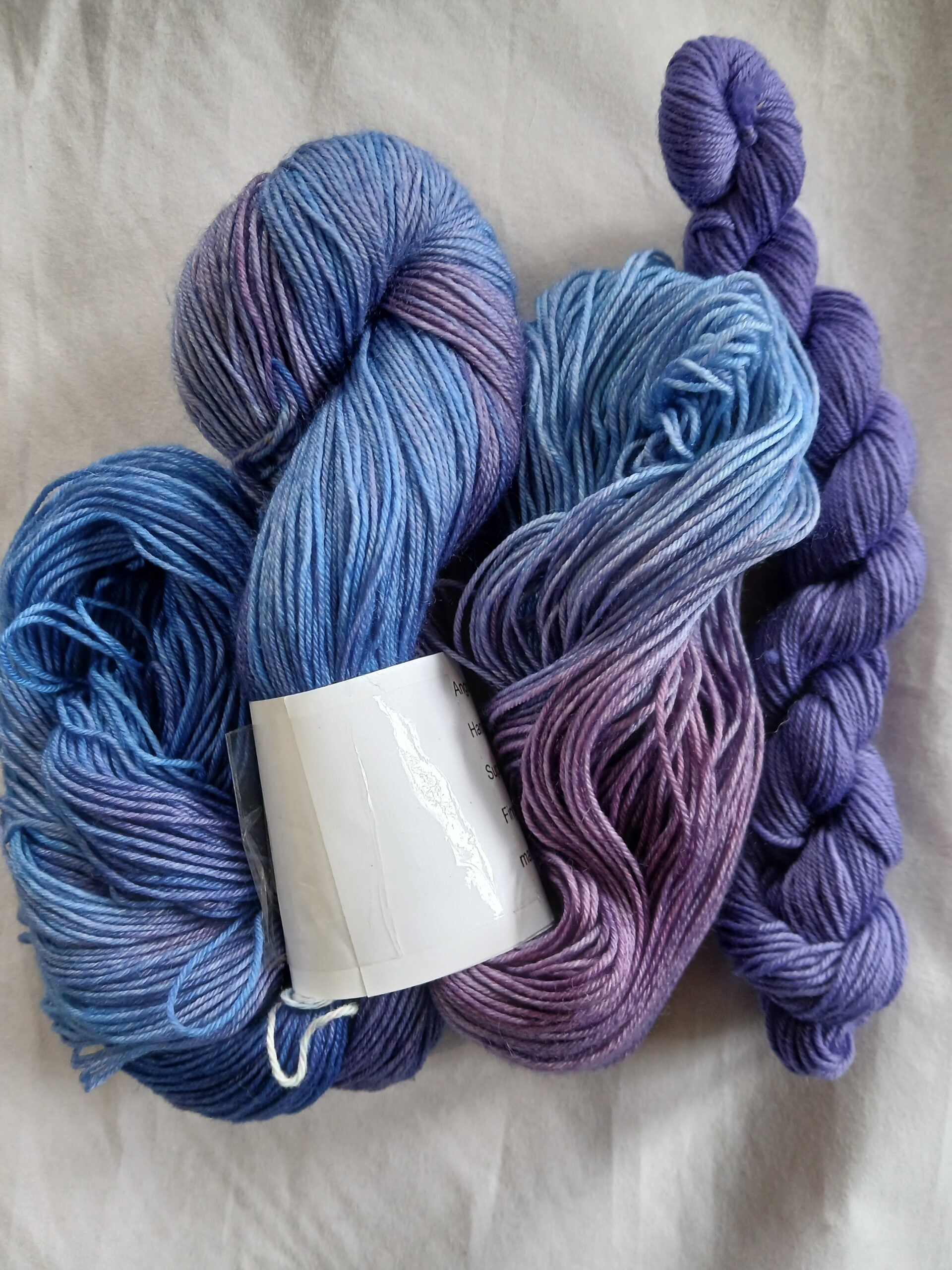 Hand Dyed Sock Yarn Set, variegated color, Superwash Merino Nylon Fingering Weight 100g & 20g mini image 2