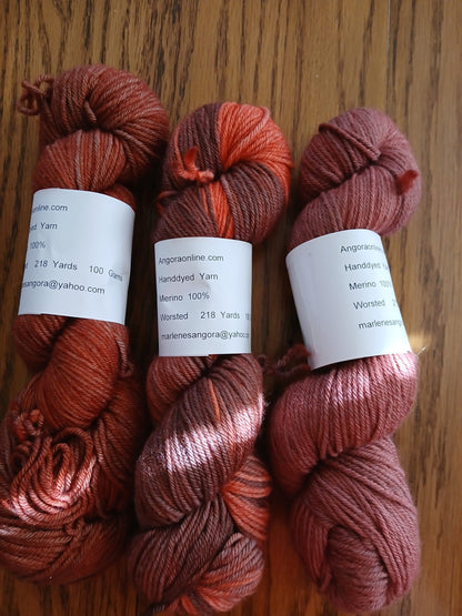 Hand Dyed SW Merino Yarn 100% Merino 4 ply yarn image 1