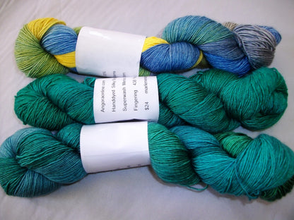 Hand Dyed 70% Merino 30% Silk Yarn, 438 Yd 100g image 0