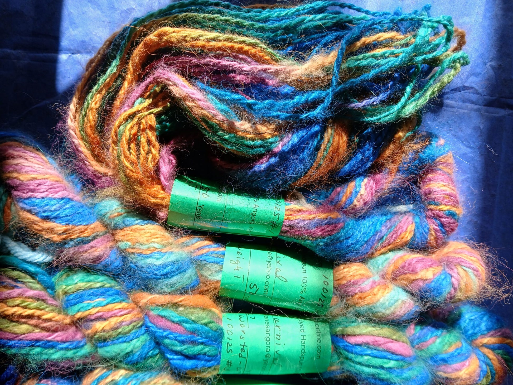 Handspun Hand Dyed 100% Angora Yarn Free pattern image 3
