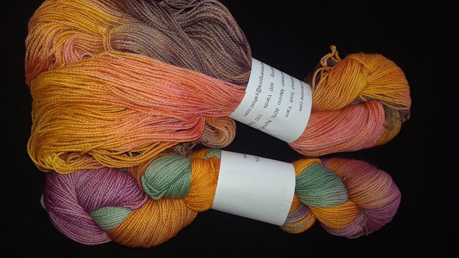 Hand dyed Yarn, Variegated Merino Nylon Yarn, Sock Fingering Weight Yarn image 0