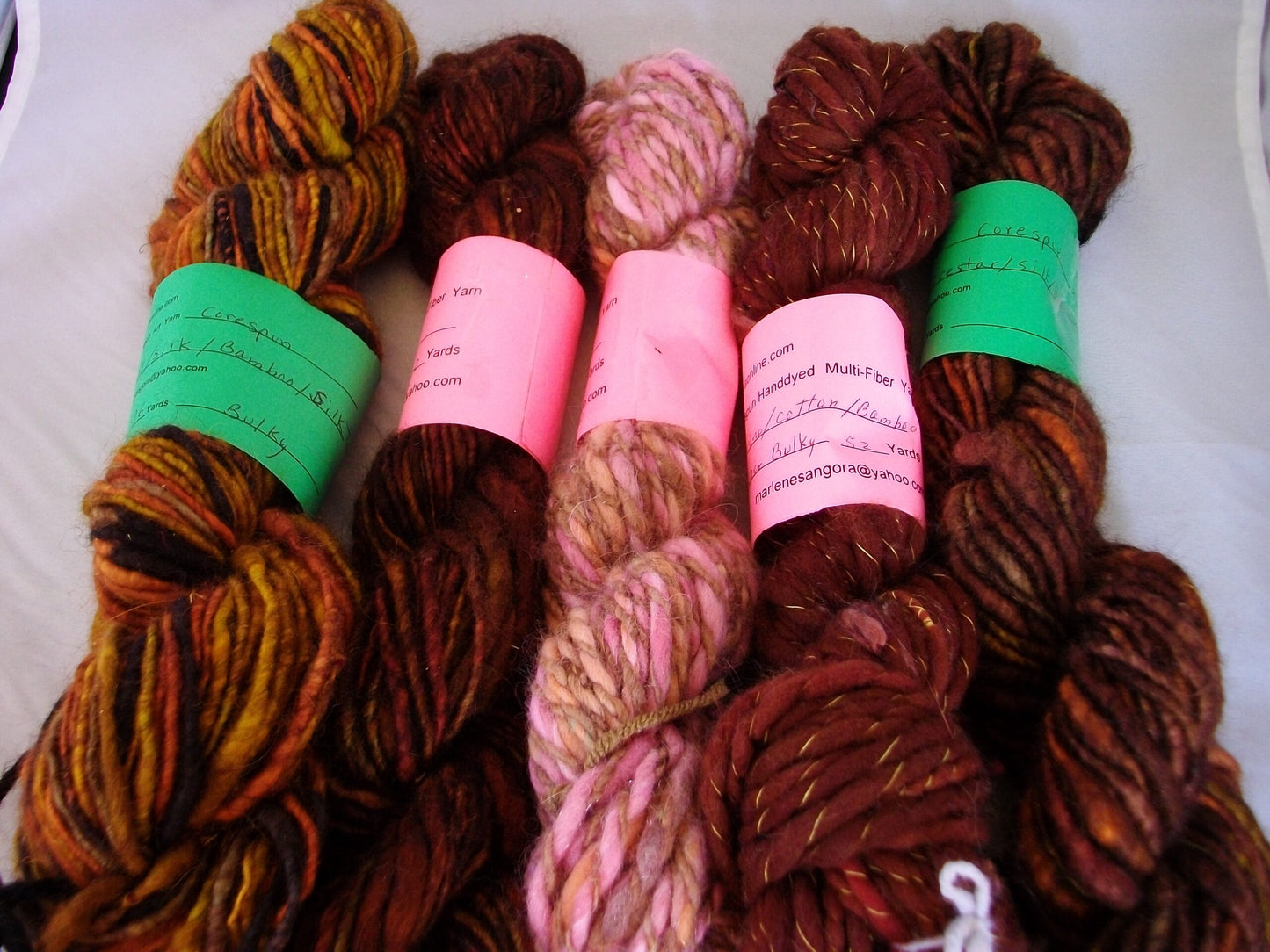 Handspun Hand dyed Brown Corespun Art Yarn Bulky image 1